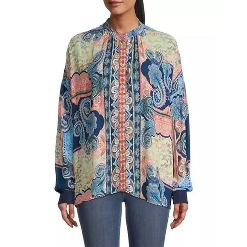Johnny Was Multicolor Paisley Blouse